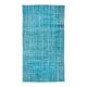 Handmade teal over-dyed rug vintage turkish carpet tek0571