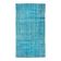 Handmade teal over-dyed rug vintage turkish carpet tek0571