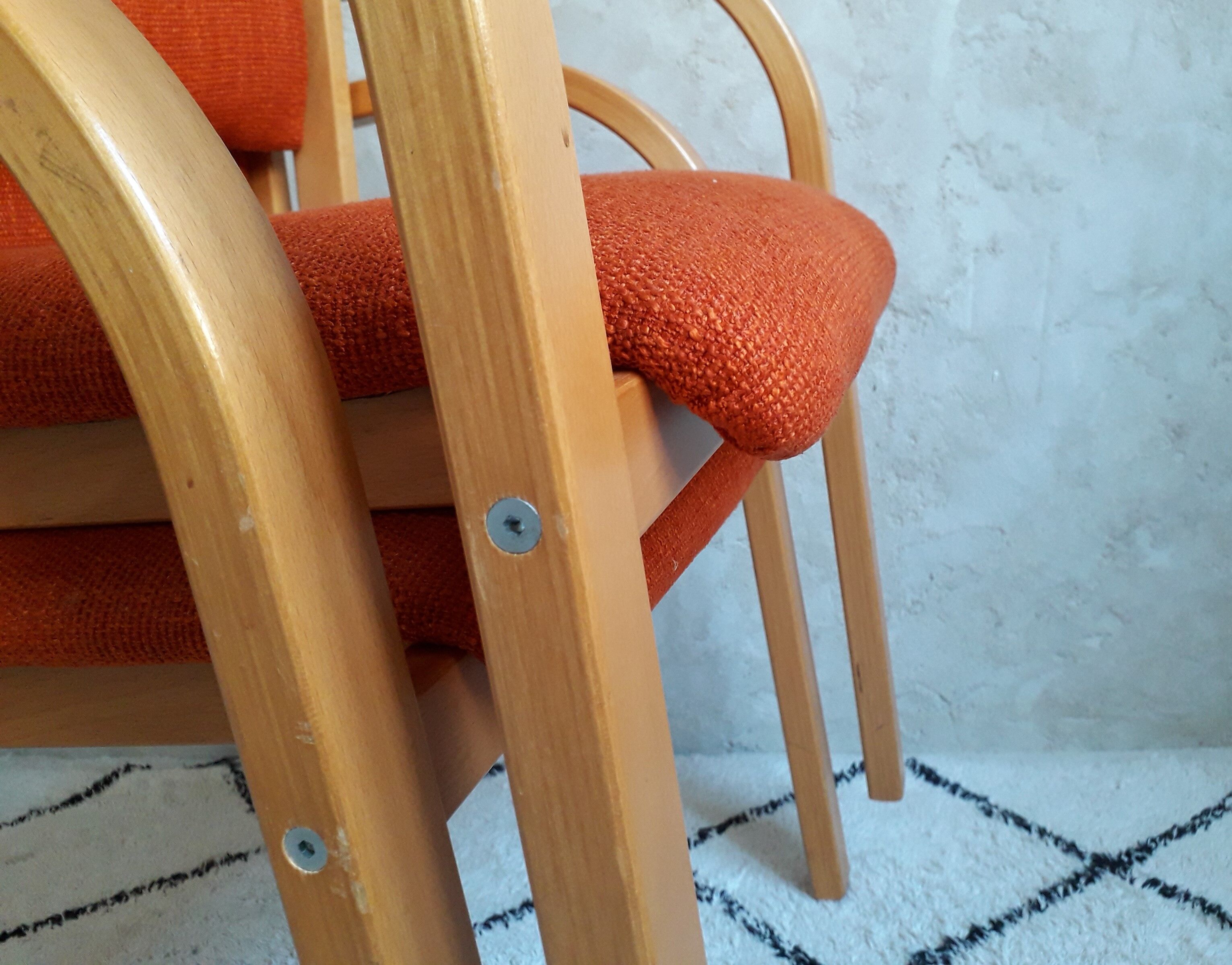 Pair of wooden Ikea armchairs