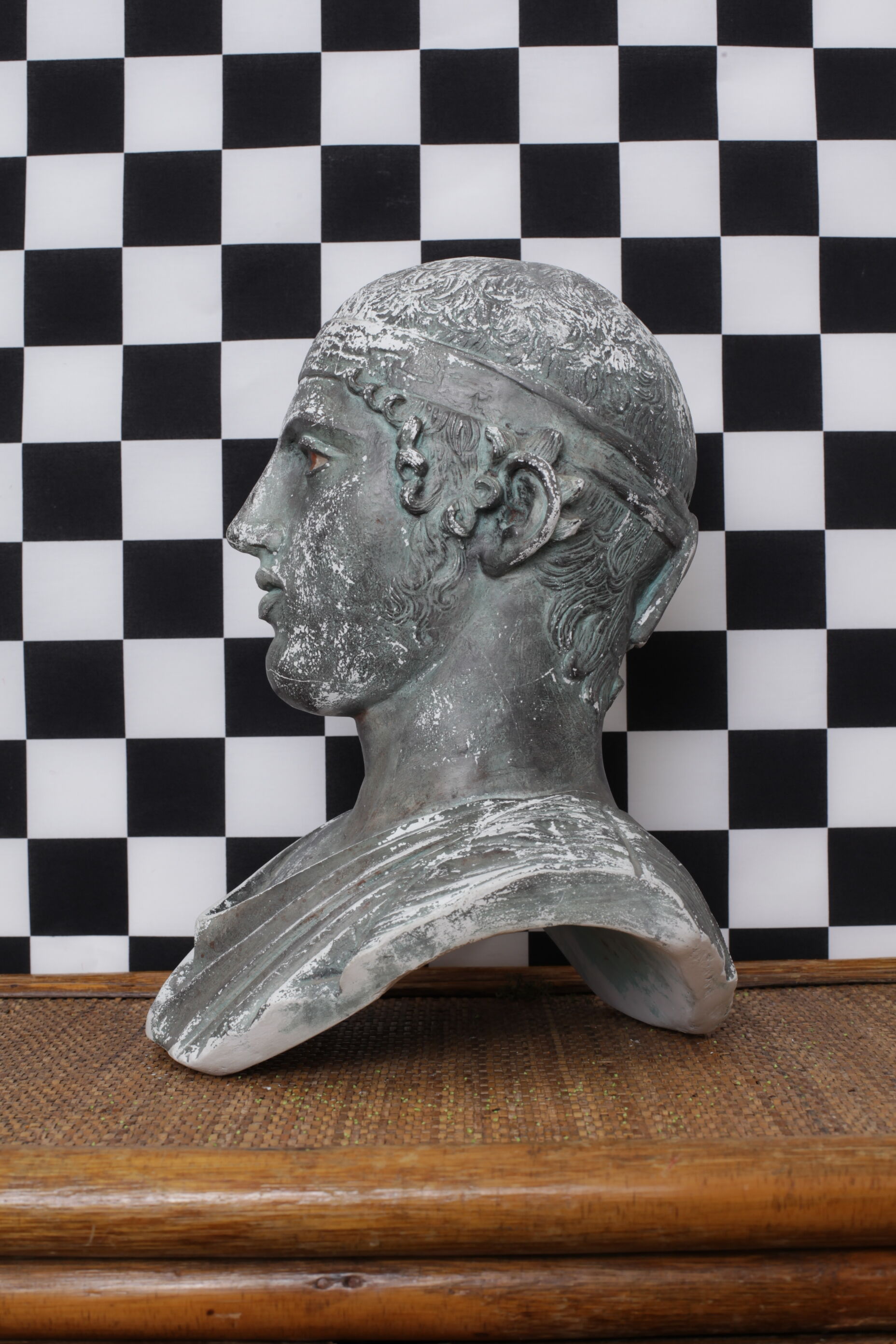 Sculpture head Roman bust in plaster