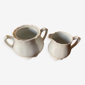 Sweetener and milk jug Haviland porcelain