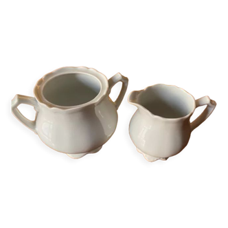 Sweetener and milk jug Haviland porcelain