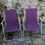 Duo of folding chairs 70s