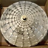 Vintage aluminum and glass ceiling light by Peill & Putzler 1970