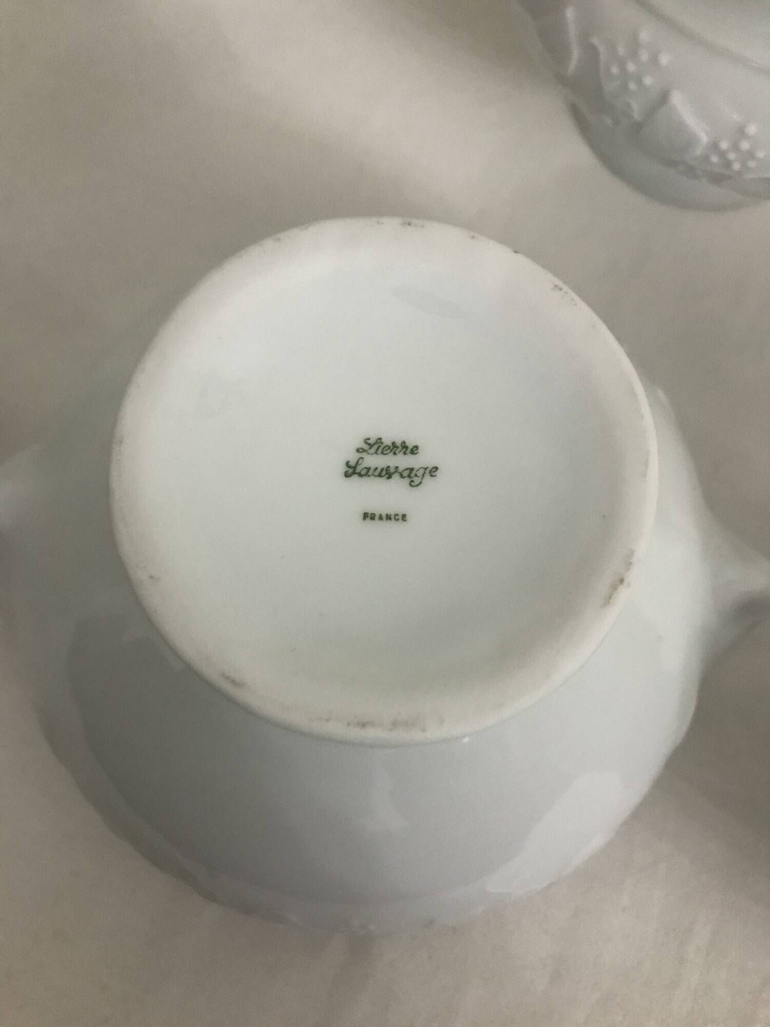 6 white porcelain broth bowls Wild Ivy