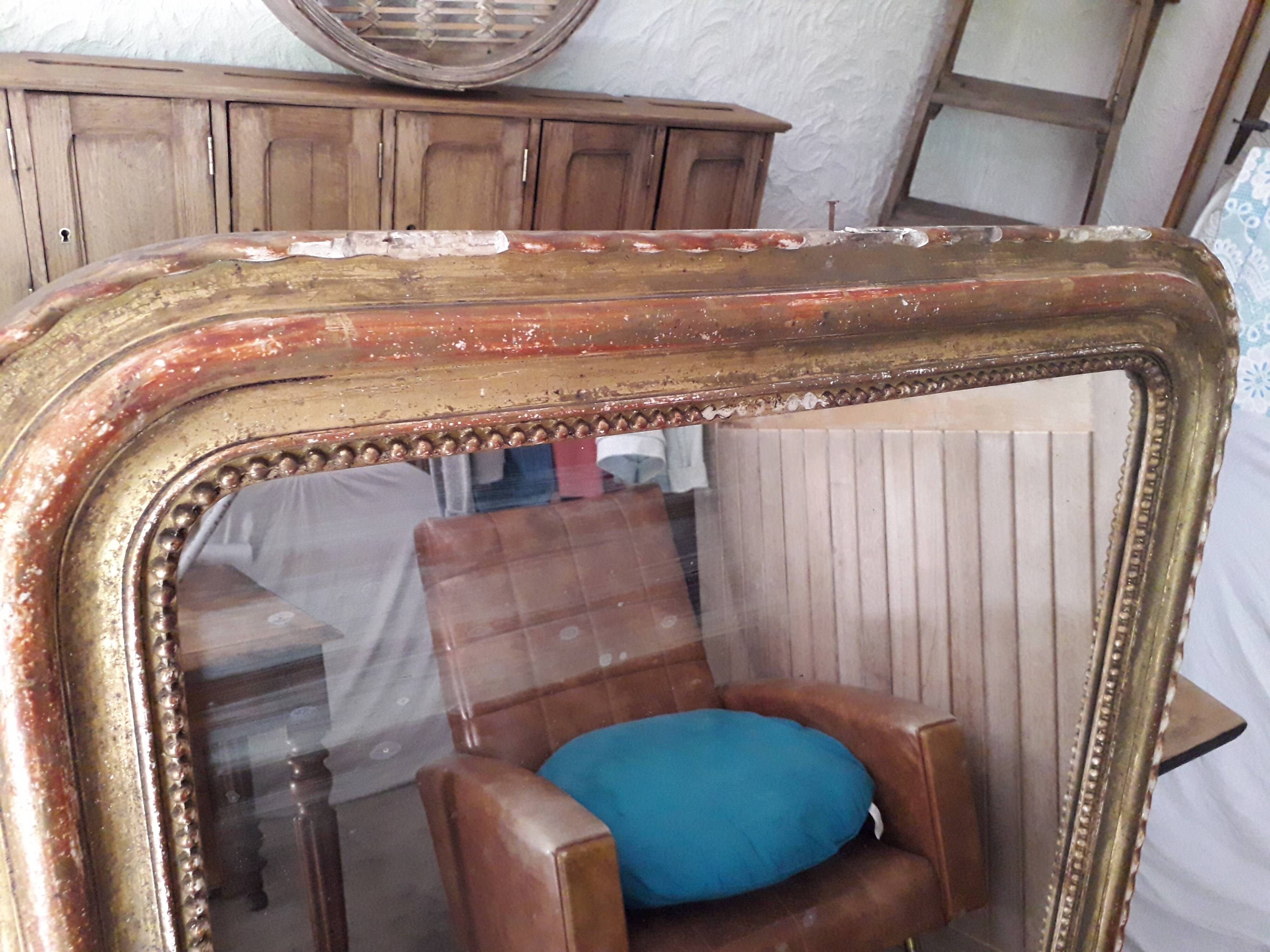 Mirror Louis Philippe patina of origin with its gold leaf