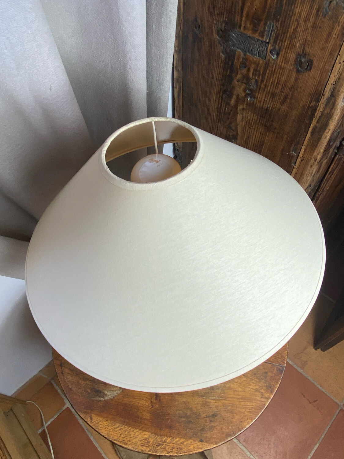 Pebble table lamp, adjustable shade, François Chatain