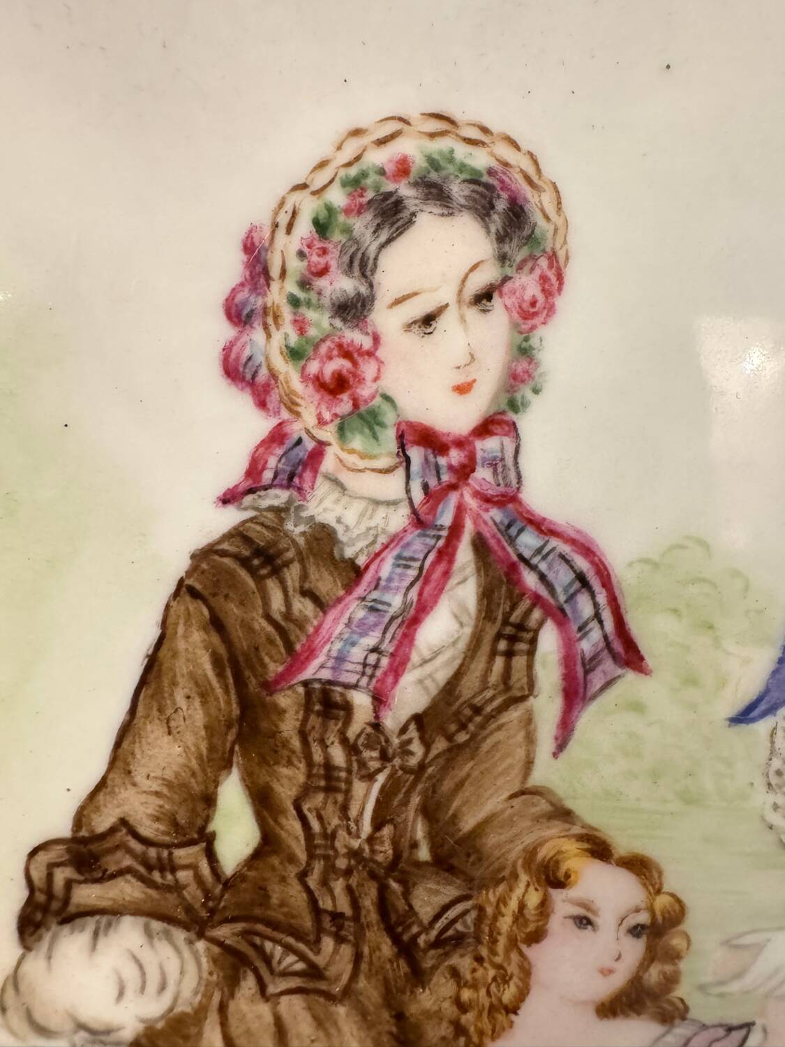 Old painting, Parisian women, signed J Fallet