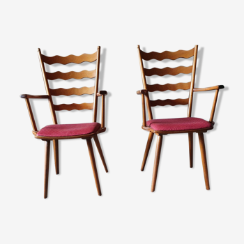 Pair of chair style "Moustache" vintage
