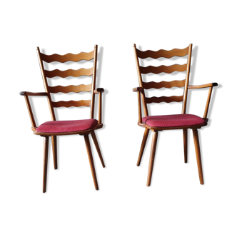 Pair of chair style "Moustache" vintage
