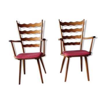 Paire de chaise style "Moustache" vintage