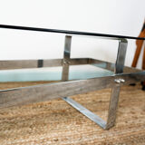Glass and chrome coffee table