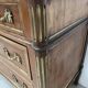 Louis XVI style mahogany commode with a grey veined marble top, 19th century