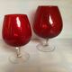 Paire de vases verres rouges Empoli Italy