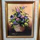 Peinture signée sur toile, bouquet de fleurs