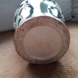Large vintage ceramic vase with floral decoration
