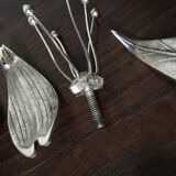 Silver metal flower ashtray