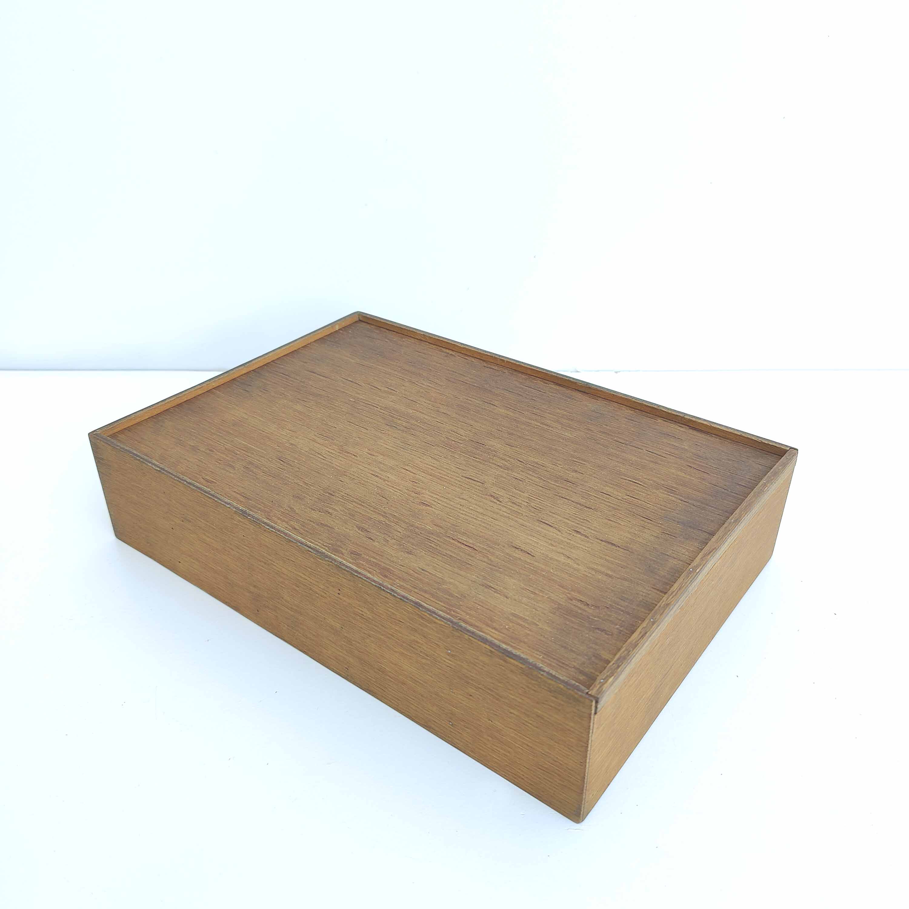 Wooden box locker with sliding lid compartment