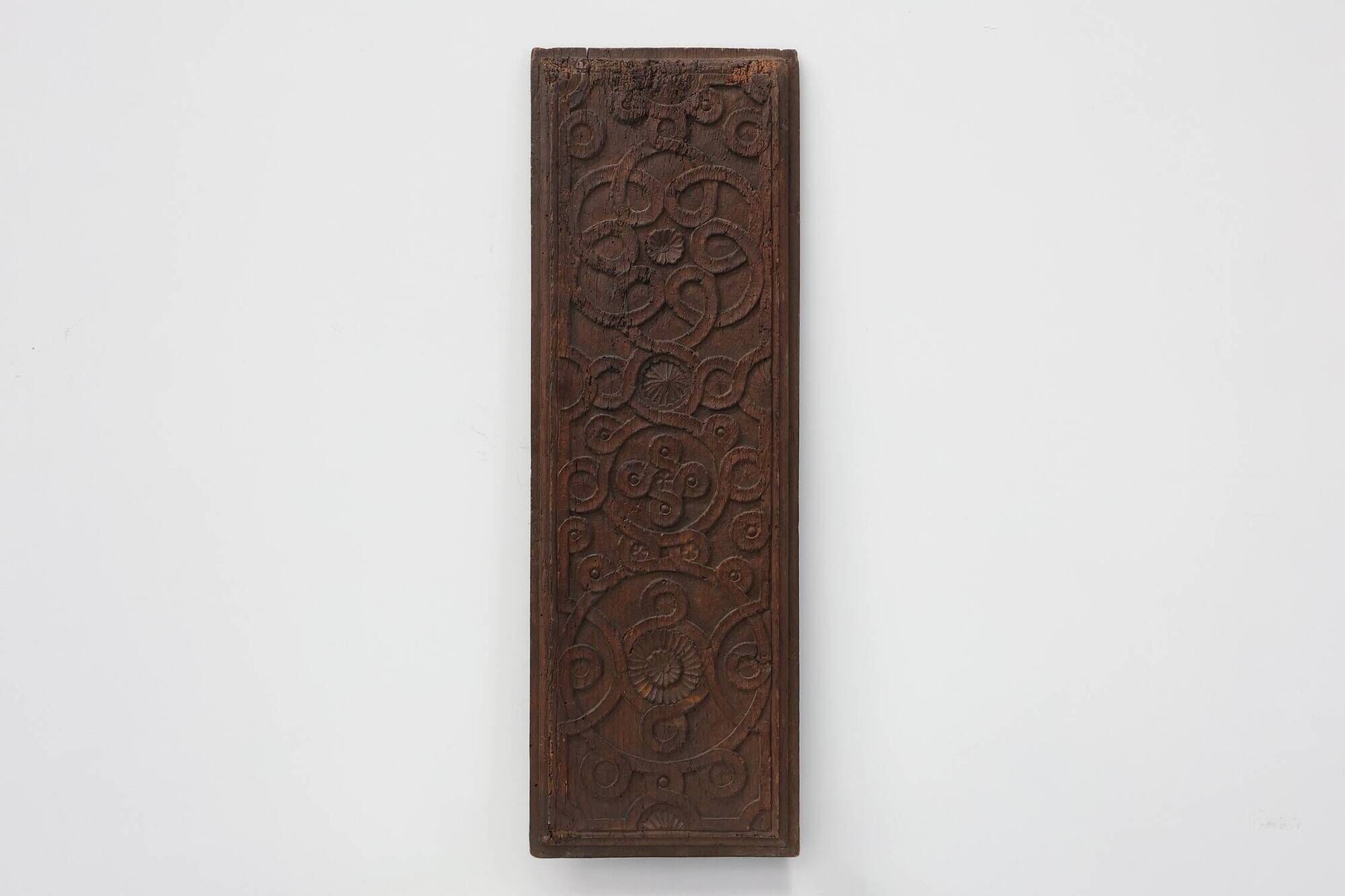 Large French Gothic Oak Panel with Interlaced Geometric Carving, 16th Centu