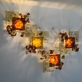 Modernist Venini Patchwork Hand Blown Panel by Toni Zuccheri from 70s
