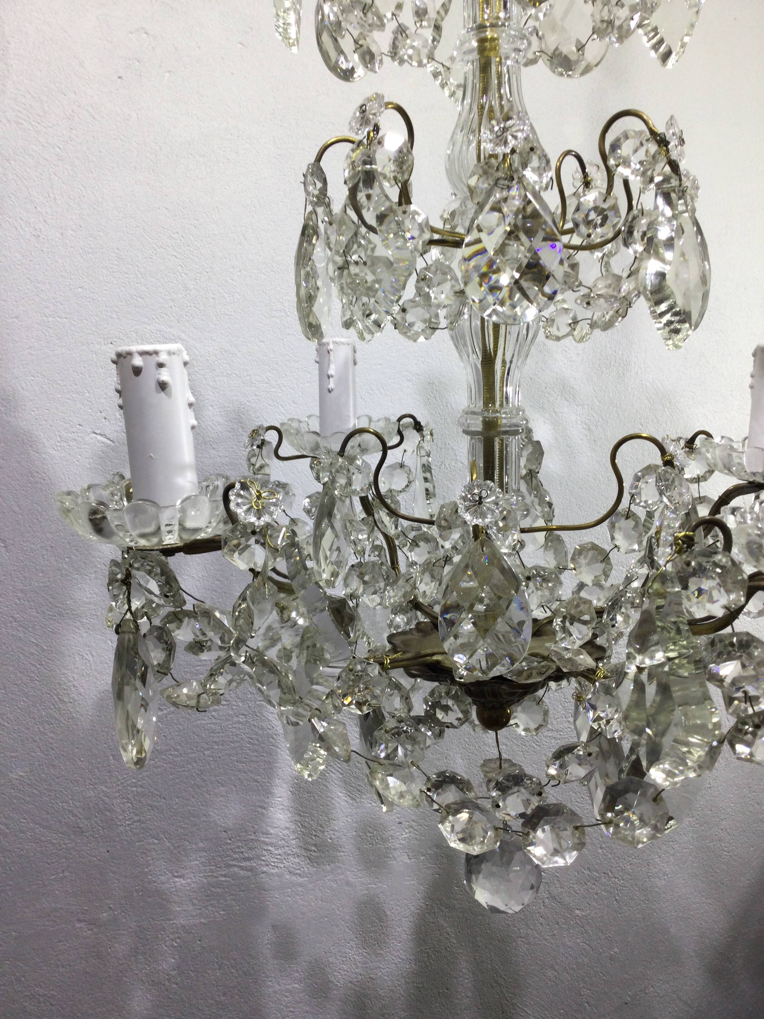 4 light crystal chandelier
