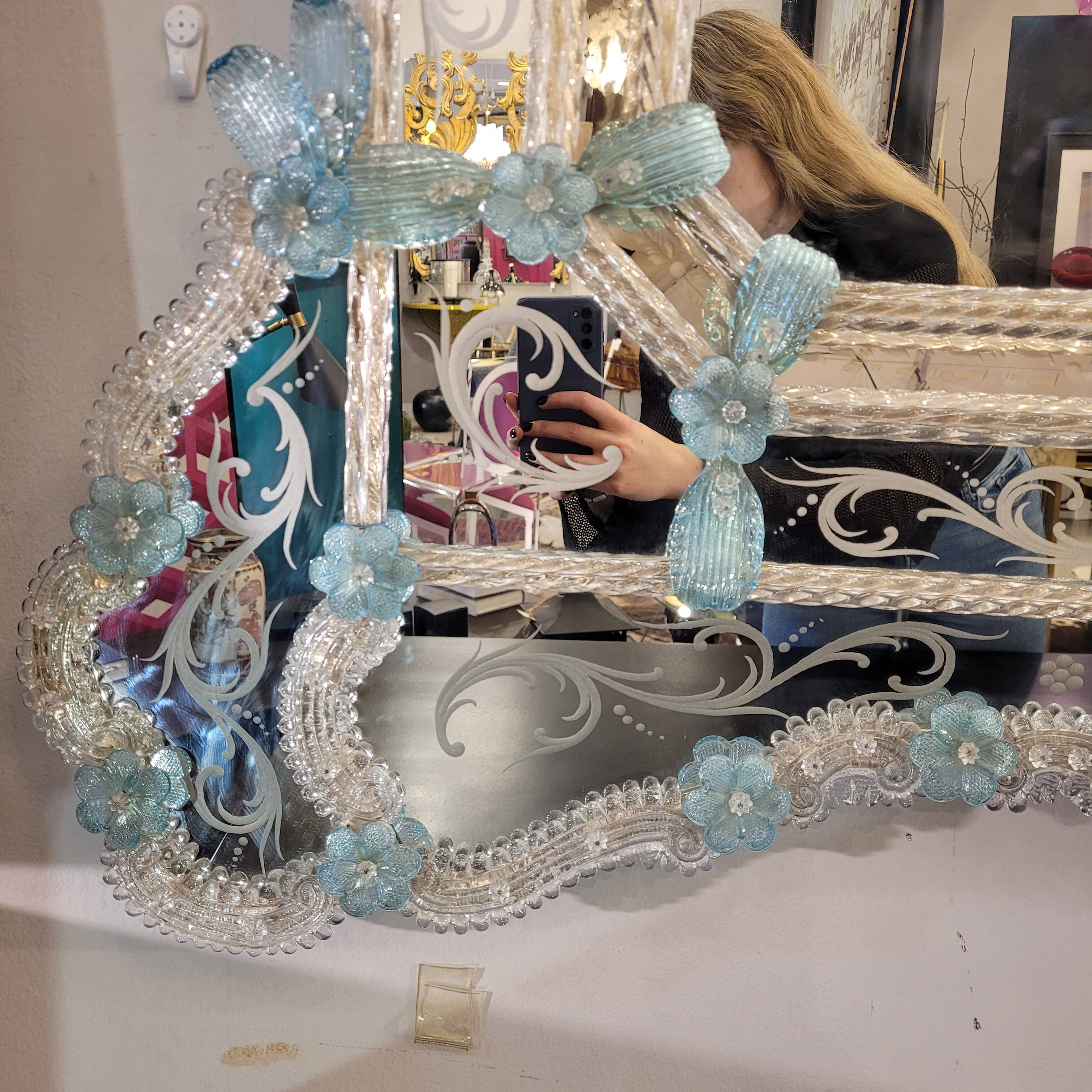 Espejo in Murano crystal, recorded in acid, Ongaro and Fuga, s.XX – Italia