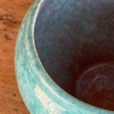 Jérôme Massier Vallauris vase boule/cache pot turquoise