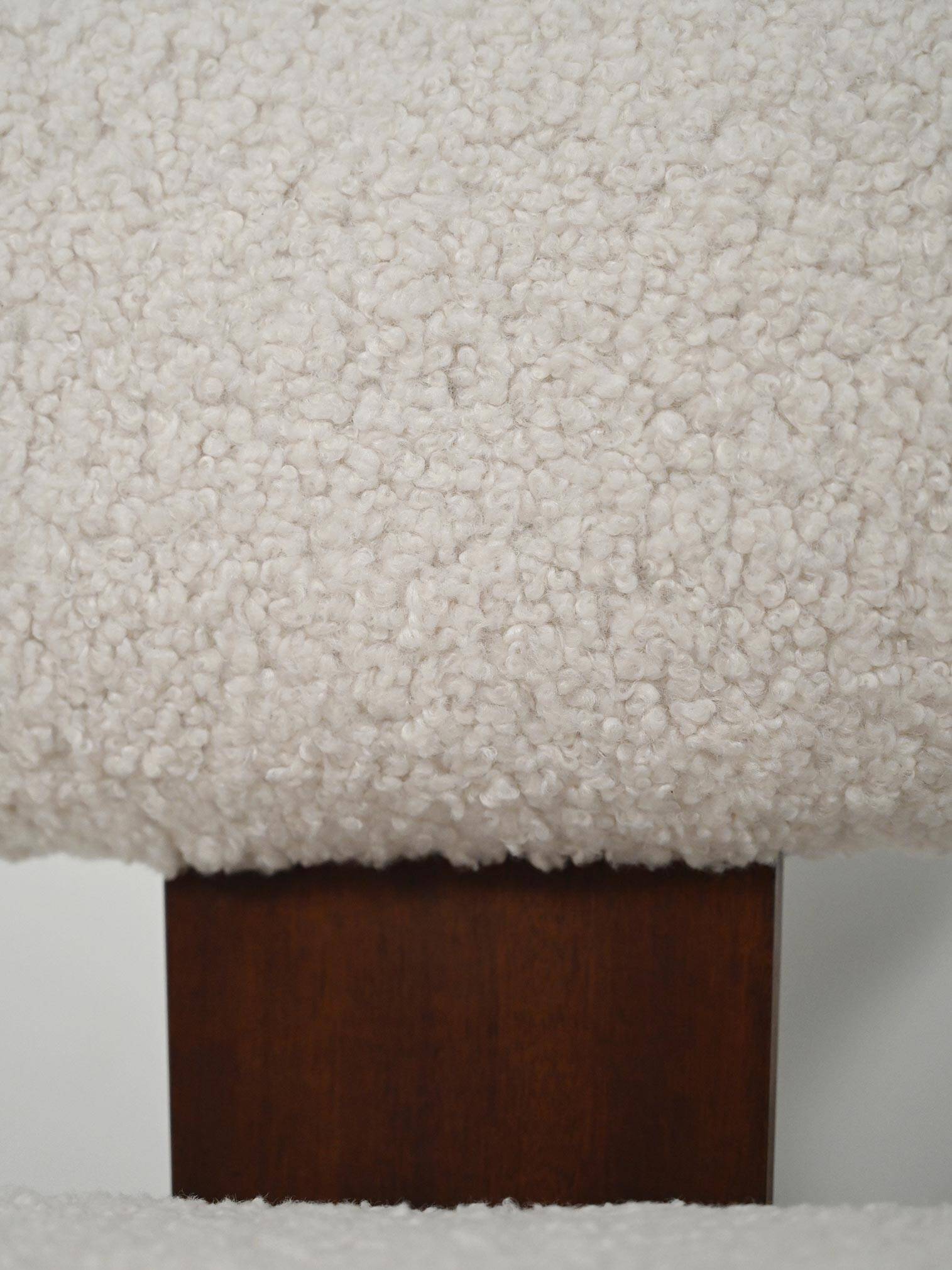 Set of Four Scandinavian Chairs in Bouclé wool