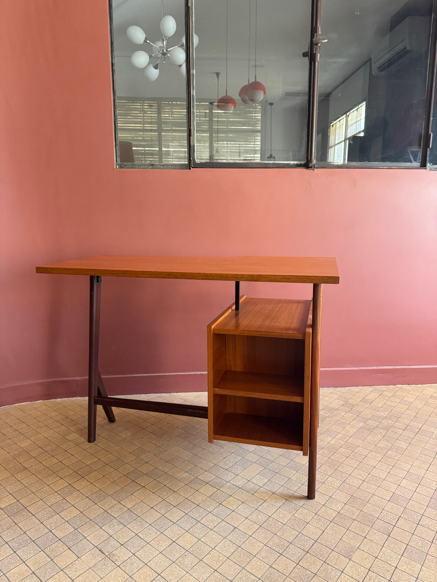 Bureau vintage teck & acajou