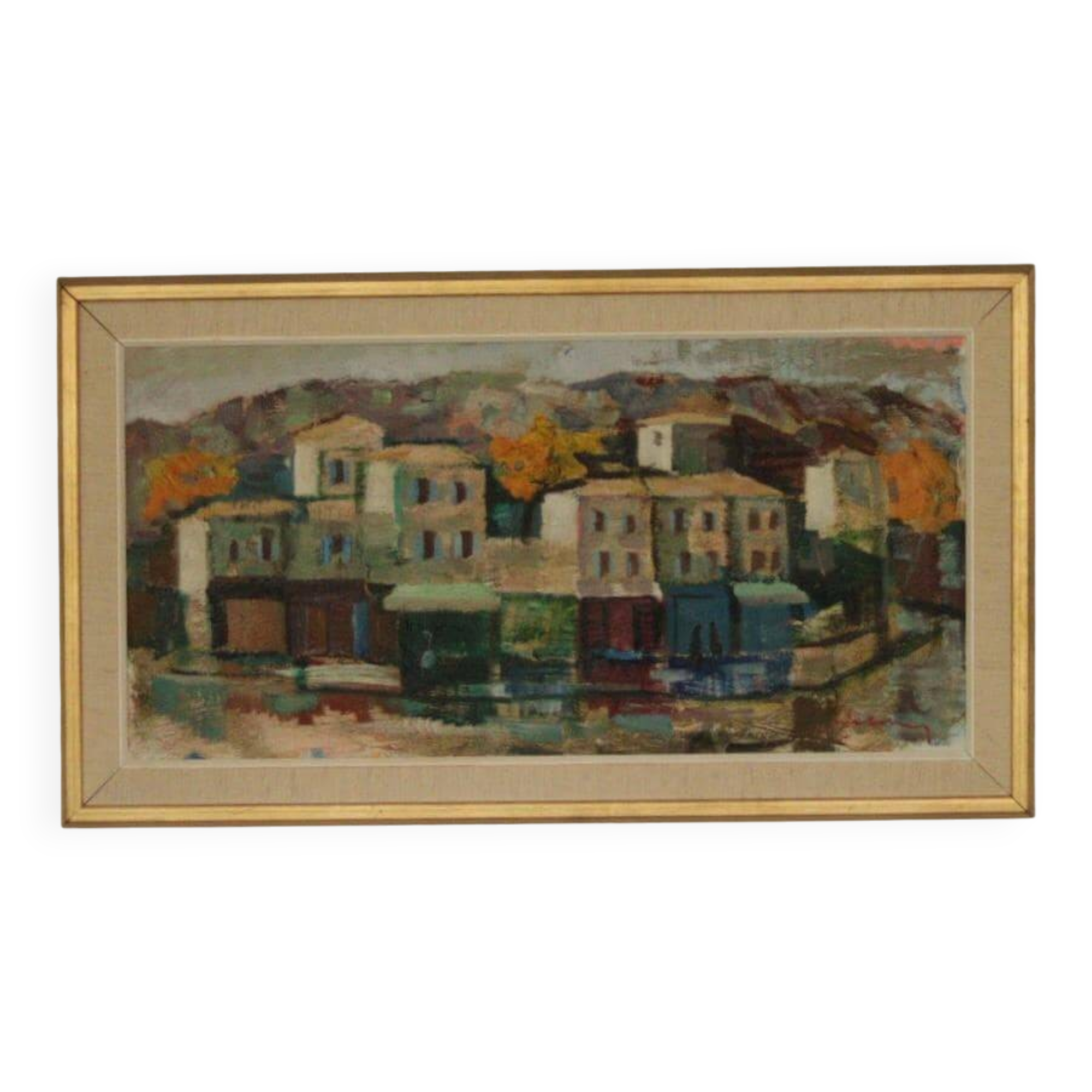 Huile sur toile suédoise originale du milieu du siècle par Bertil Wahlberg