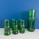 Service a eau carafe et verre vert vintage