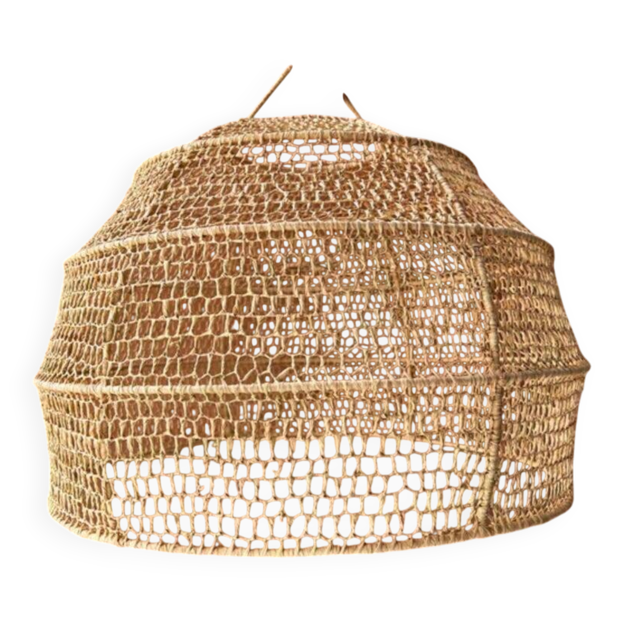 Tiflet raffia light fixture, woven dome shade