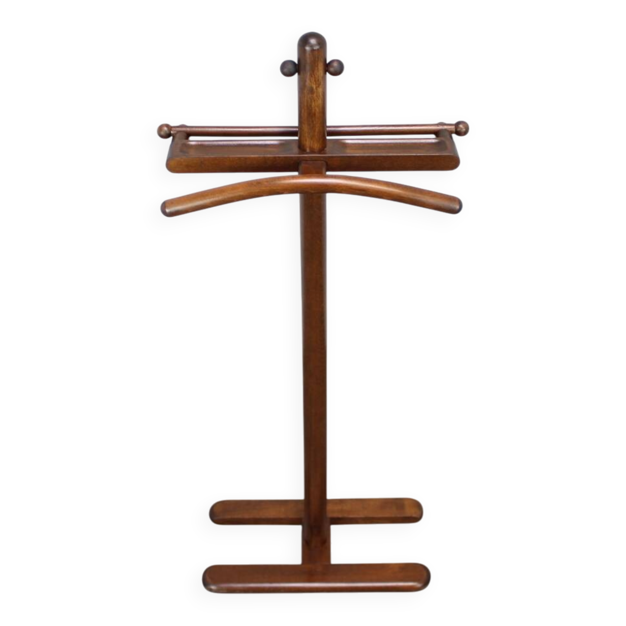 Vintage wooden clothes rack by TON, Czechoslovakia, circa 1960.