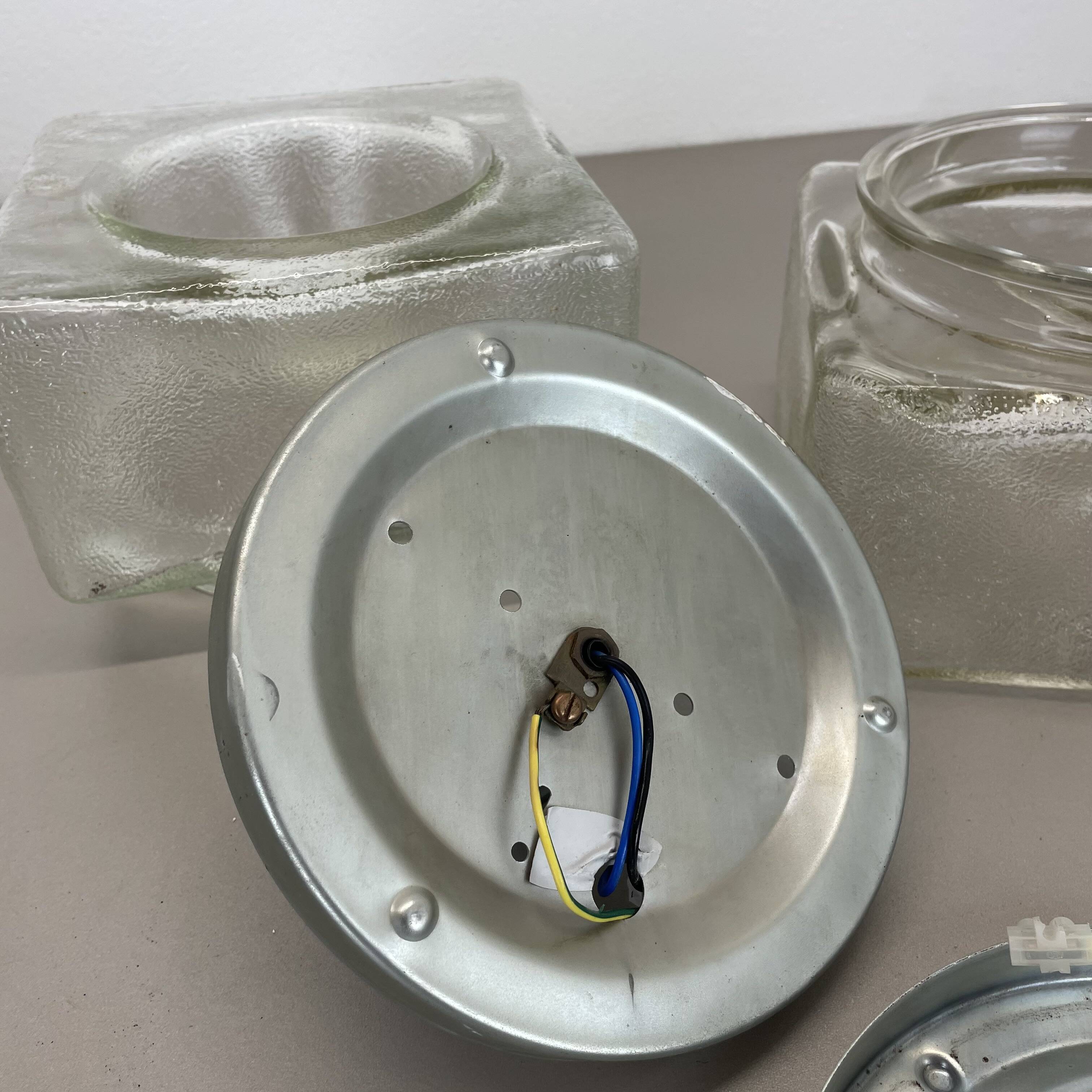 set of 2 CUBIC Ice Glass Ceiling Light, by J. T. Kalmar Lights, Austria