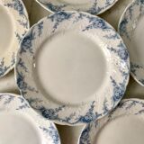 set of 6 flat plates in Terre de Fer K&G Lunéville model "Angèle" late nineteenth