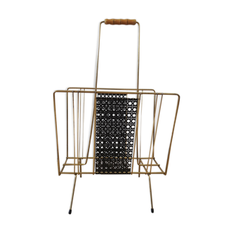 Magazine holder vintage brass structure metallic canage