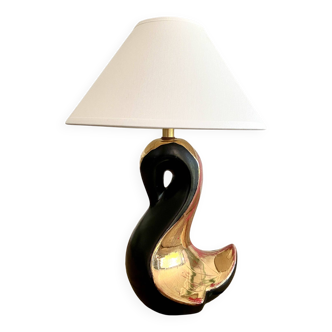 Lampe 50, câble soie neuf 2 M, abat-jour coton