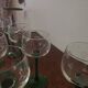 Lot of 10 Old green-stemmed wine glasses from Alsace Engraved vine decoration ARC crystal