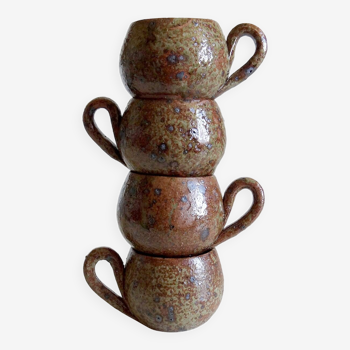 4 Pyrite stoneware cups