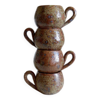 4 Pyrite stoneware cups