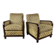 Paire de fauteuils Art Déco des années 1930 recouverts de tissu