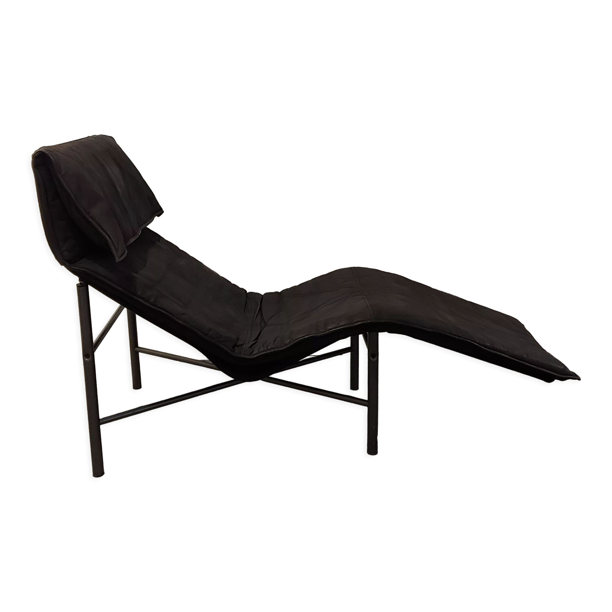 Vintage Skye leather lounge armchair by Tord Björklund for Ikea, 1980