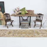 2x10 Beige Brown Floral Turkish Runner Rug, 73x302Cm SK 7009
