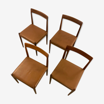 4 chaises de salle à manger du milieu du siècle à palisander