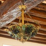 Murano chandelier in bronze, fruit clusters, glass paste
