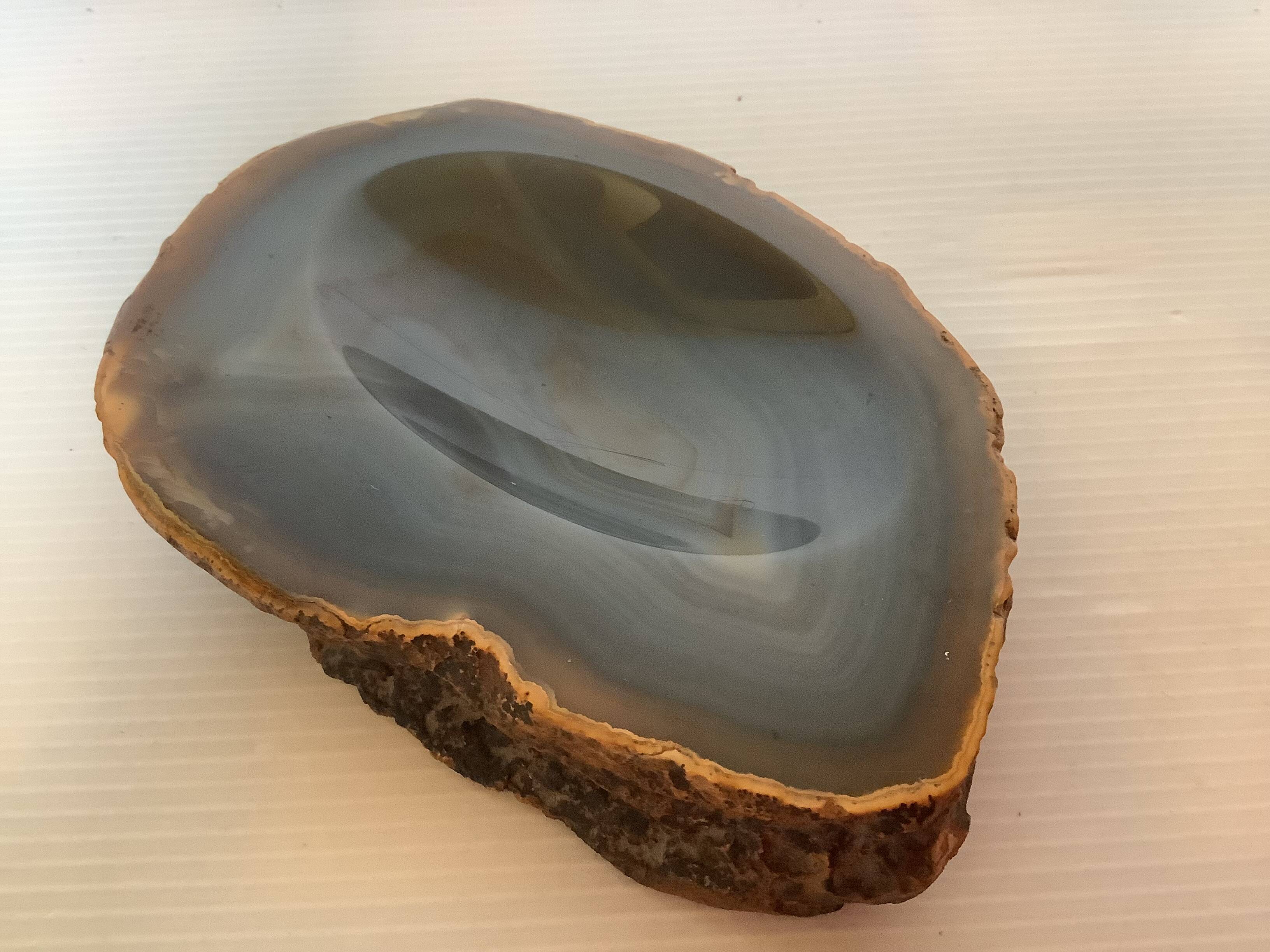 Blue Agate slice ring sizer pocket
