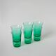 Set of 6 green glass glasses 1970