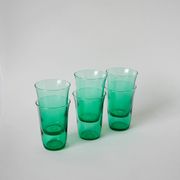 Lot de 6 verres en verre vert 1970