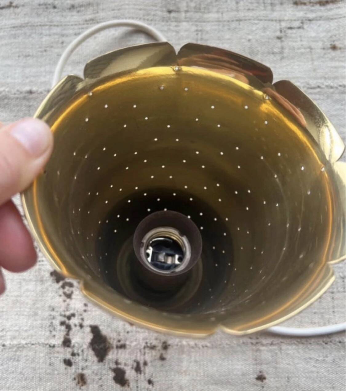 4 antique Swedish pendant lamps in gilded brass by Boréns