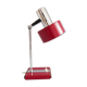 Mid century desk lamp burgundy with chrome and wood, red table lamp 1960s